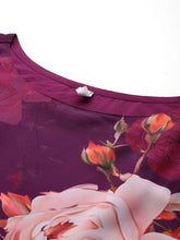 Floral Printed Boat Neck Layered Maxi Gown-AHEDGRDP-240